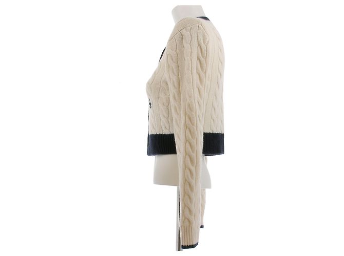 Polo Ralph Lauren Weißer und marinefarbener Cashmere-Cardigan - Ansicht 4