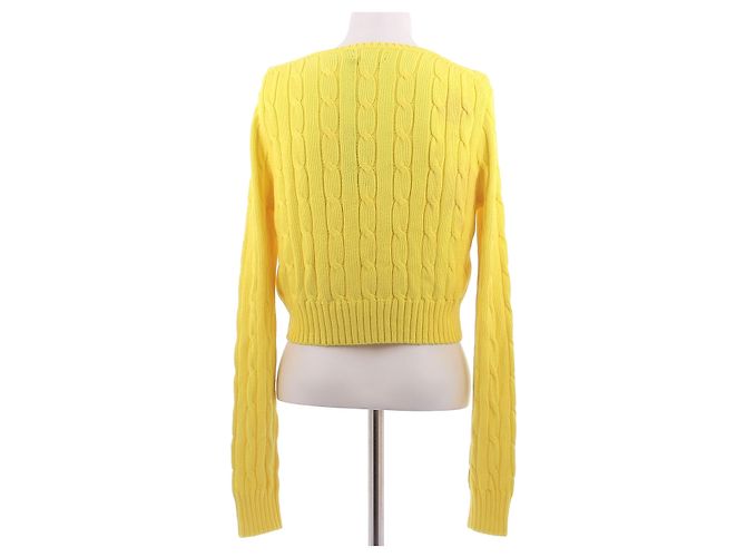 Polo Ralph Lauren Gelbes, gedrehtes Crop-Top aus Strick - Ansicht 2