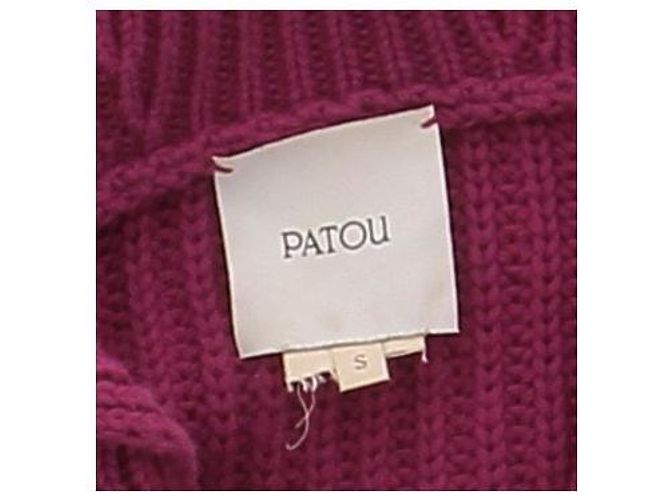Autre Marque Pullover mit Reißverschluss und V-Ausschnitt aus lila Wolle - Ansicht 6