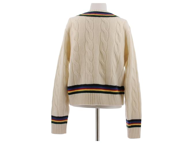 Polo Ralph Lauren Weißer Pullover aus strukturiertem Cashmere - Ansicht 2