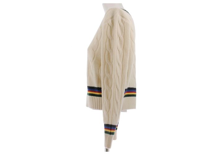 Polo Ralph Lauren Weißer Pullover aus strukturiertem Cashmere - Ansicht 4