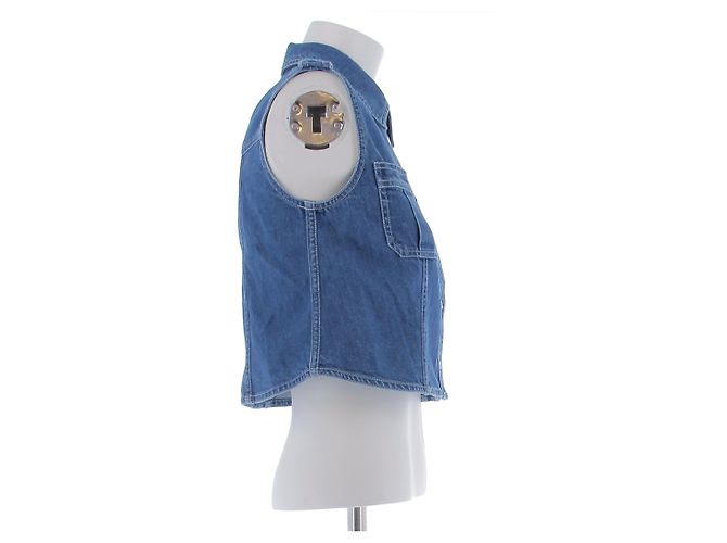 Frame Denim Camisa sin mangas de denim Azul - vista 3