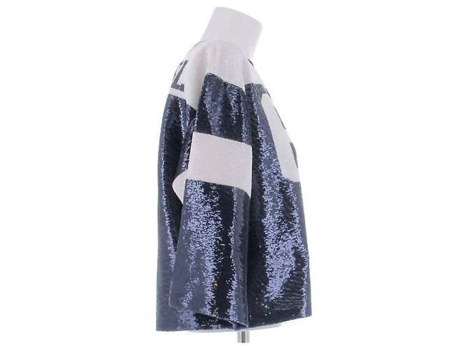 Polo Ralph Lauren Pullover mit Pailletten in Marineblau und Weiß - Ansicht 3