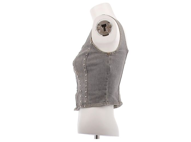 Liu.Jo Gray denim top with studs - view 4