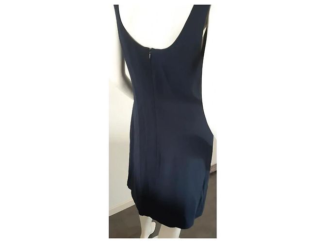 Abito Herve Leger Pépite in seta blu navy - vista 2