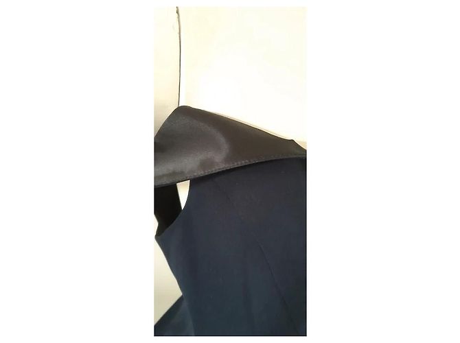 Abito Herve Leger Pépite in seta blu navy - vista 3