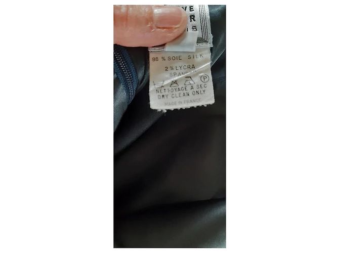Abito Herve Leger Pépite in seta blu navy - vista 5