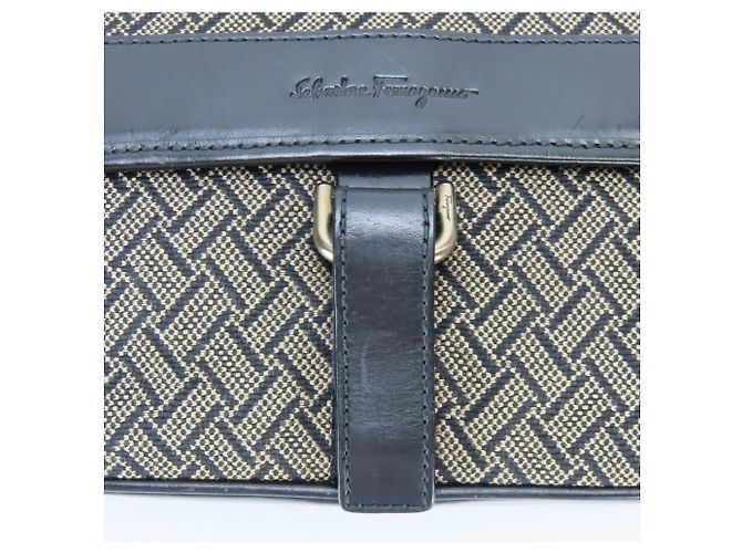 Borsa a Spalla da Uomo Salvatore Ferragamo FB-24 5020 Nero Beige - vista 11
