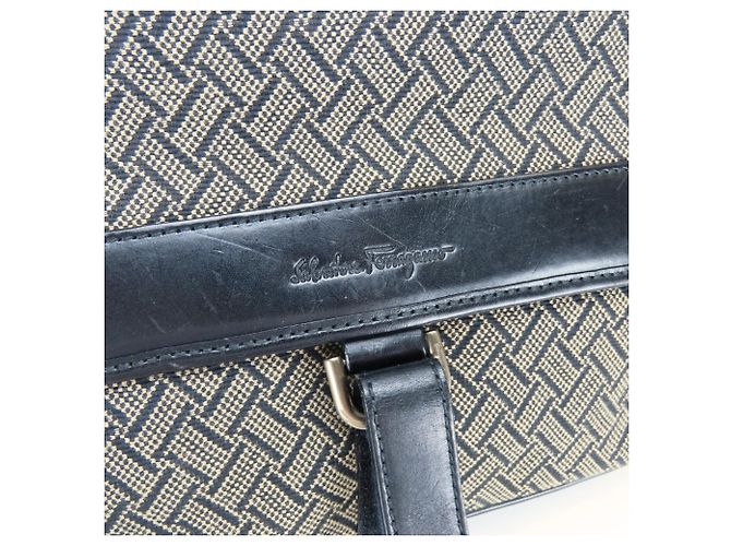 Borsa a Spalla da Uomo Salvatore Ferragamo FB-24 5020 Nero Beige - vista 13