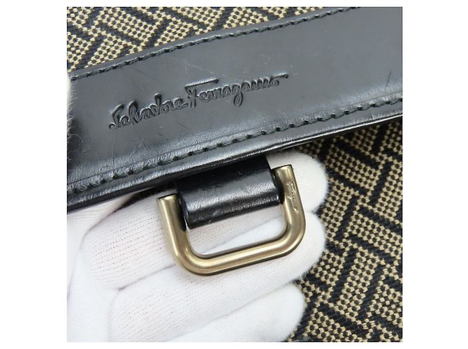 Borsa a Spalla da Uomo Salvatore Ferragamo FB-24 5020 Nero Beige - vista 14