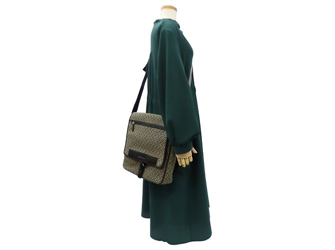 Borsa a Spalla da Uomo Salvatore Ferragamo FB-24 5020 Nero Beige - vista 26