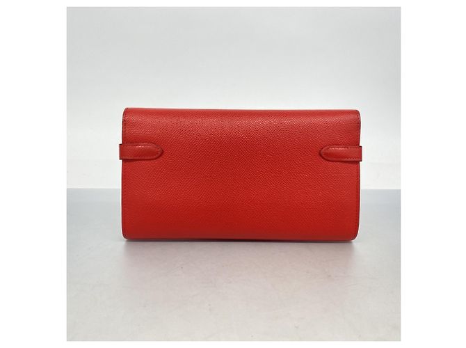 Hermès Hermes Kelly Geldbörse in Rouge Casaque Rot - Ansicht 15