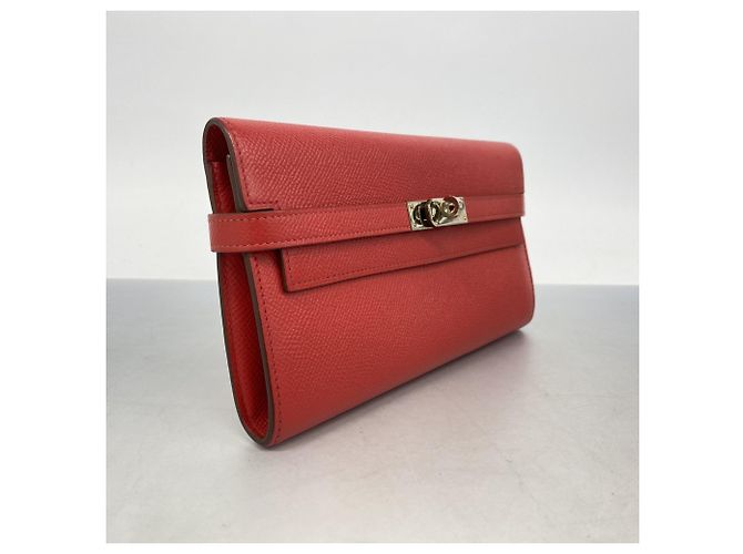 Hermès Hermes Kelly Geldbörse in Rouge Casaque Rot - Ansicht 2