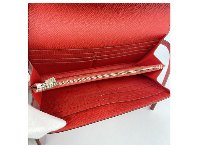 Hermès Hermes Kelly Geldbörse in Rouge Casaque Rot - Ansicht 3