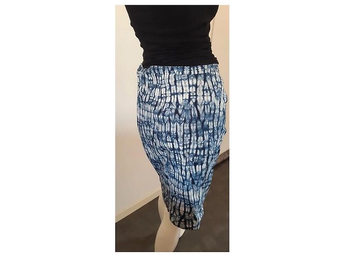 Falda Weekend Max Mara Tie and Dye de algodón azul - vista 2