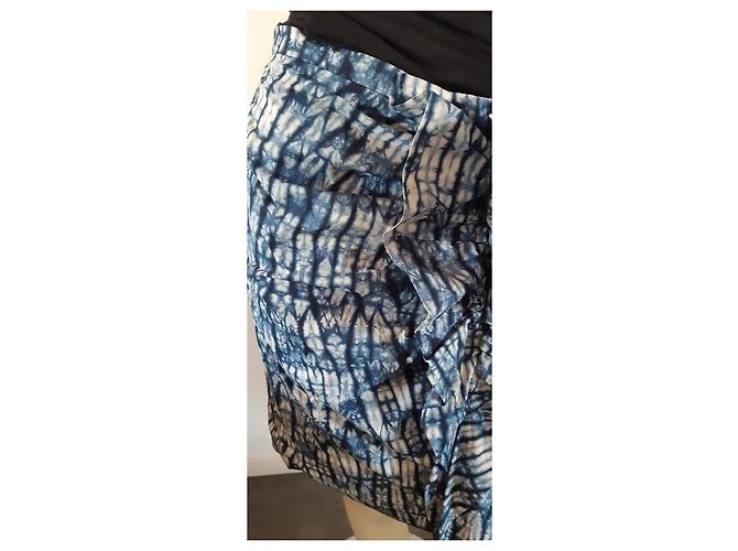 Falda Weekend Max Mara Tie and Dye de algodón azul - vista 3
