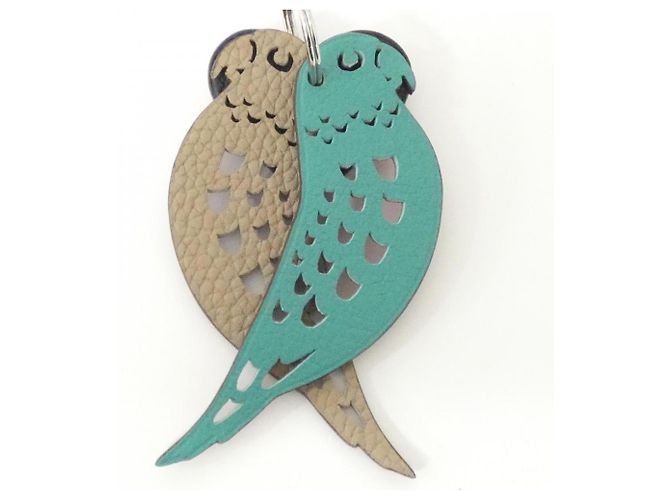 Hermès BIRD Unseverable Schlüsselring Grün Grau Lila Hellgrün - Ansicht 2