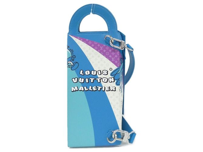 Borsa a Spalla Louis Vuitton Sandwich Box M82029 Blu - vista 2