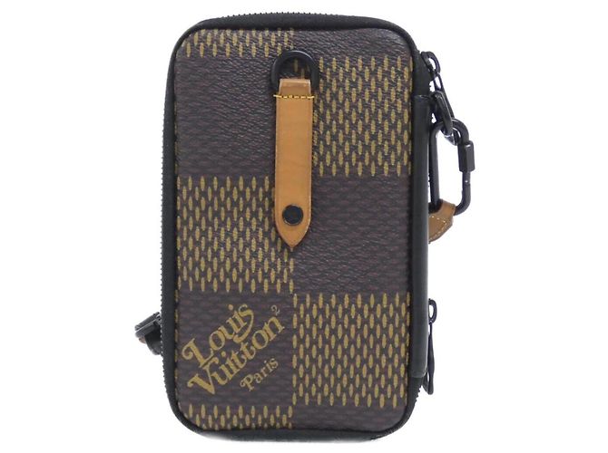 Pochette Doppia per Telefono Damier Gigante Louis Vuitton Marrone Nero - vista 2