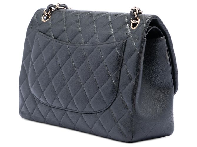 Chanel Nero Jumbo Classico Caviar Doppio Flap - vista 2