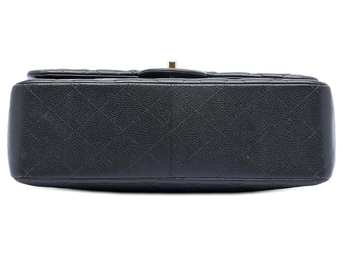 Chanel Nero Jumbo Classico Caviar Doppio Flap - vista 3