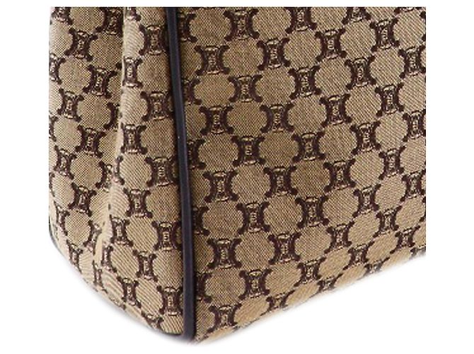 Céline Celine Braune Macadam-beschichtete Canvas-Tasche Beige - Ansicht 10