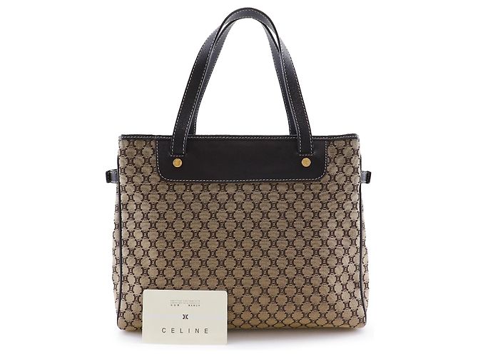 Céline Celine Braune Macadam-beschichtete Canvas-Tasche Beige - Ansicht 12