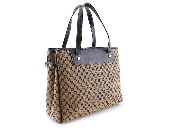 Céline Celine Braune Macadam-beschichtete Canvas-Tasche Beige - Ansicht 2