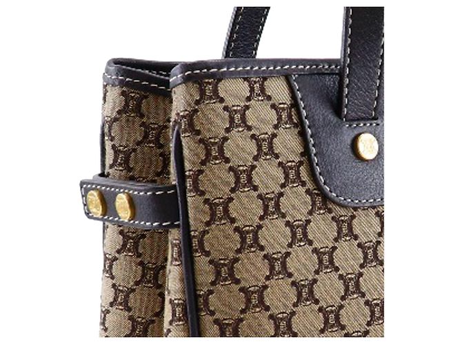 Céline Celine Braune Macadam-beschichtete Canvas-Tasche Beige - Ansicht 8