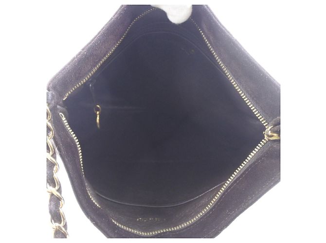 Borsa a tracolla in suede marrone con frange Chanel Marrone scuro - vista 4