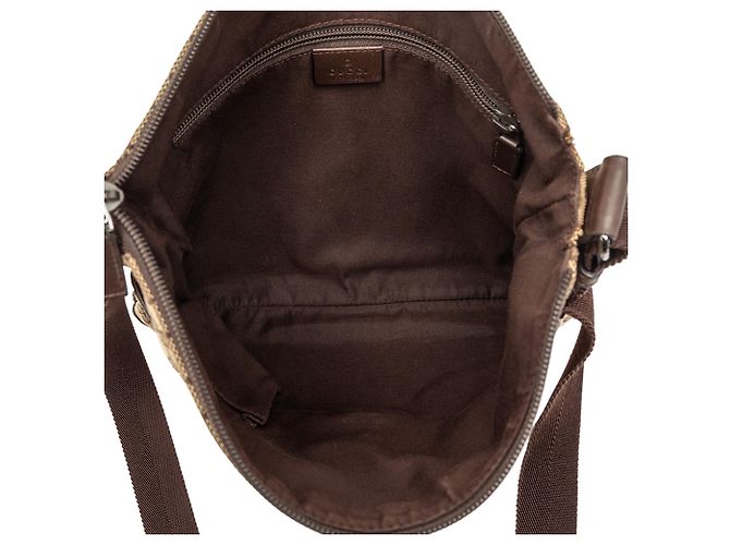 Borsa a tracolla Gucci in tela GG marrone Beige - vista 4