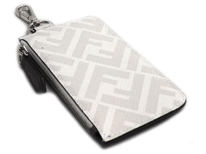 Fendi Zucca Business Card Case Brown White Red - view 2