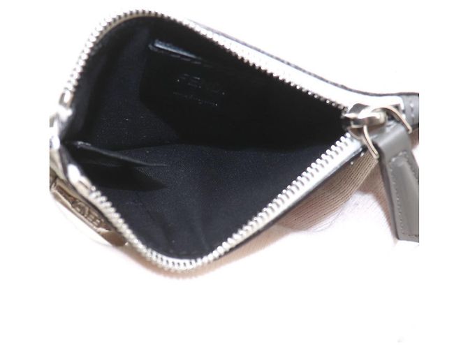 Fendi Zucca Business Card Case Brown White Red - view 3