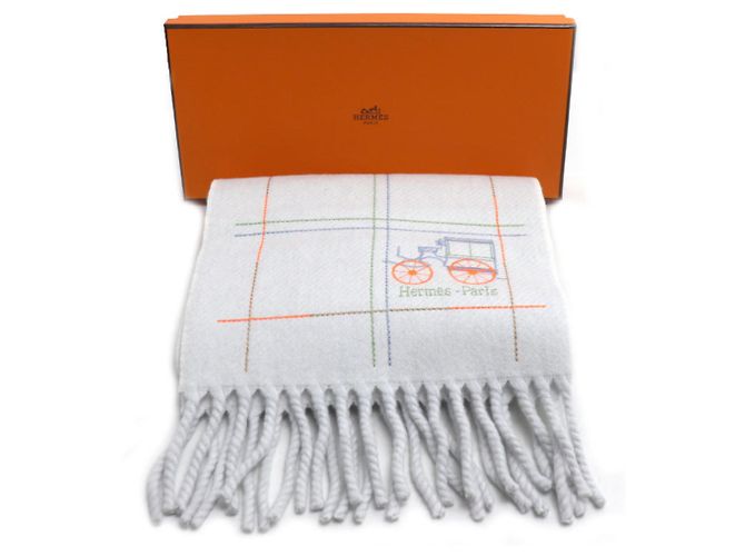 Sciarpa in cashmere Grand Blode Berline di Hermès Marrone - vista 5