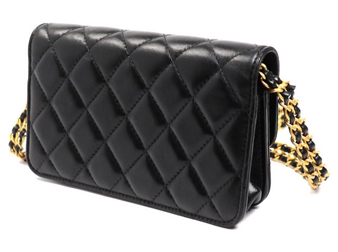 Bolso bandolera para teléfono Chanel Matelassé Negro - vista 2