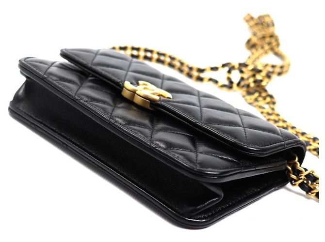 Bolso bandolera para teléfono Chanel Matelassé Negro - vista 3