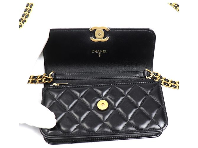 Bolso bandolera para teléfono Chanel Matelassé Negro - vista 4