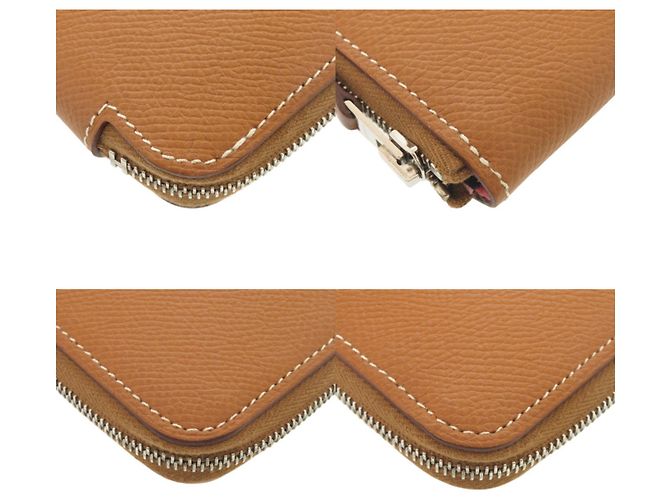 Monedero compacto mini Azap Silkin de Hermès Castaño - vista 3
