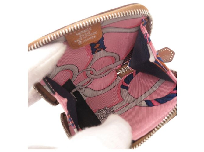 Monedero compacto mini Azap Silkin de Hermès Castaño - vista 4