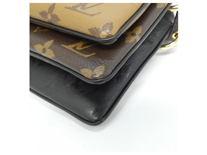 Borsa a Spalla Louis Vuitton Monogram Pochette LV3 M45412 Marrone Nero - vista 3