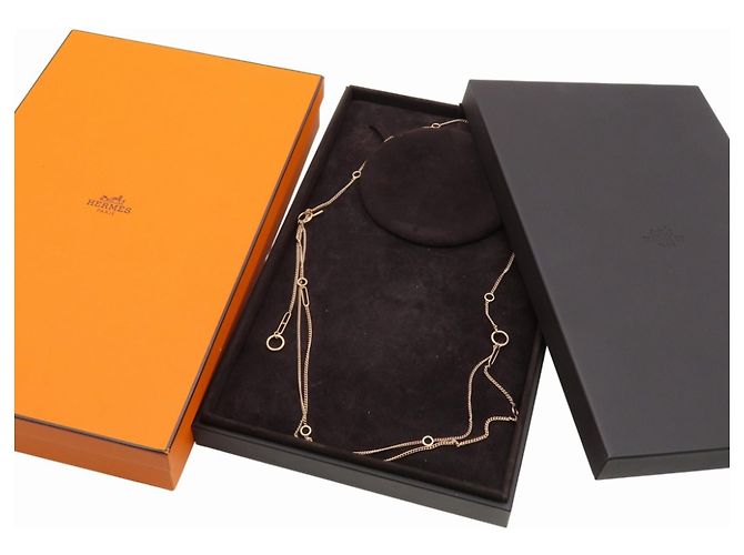 Hermès Echappé KL8PG Lange Halskette Golden - Ansicht 2