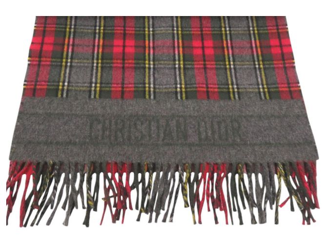 Stola in lana rossa Christian Dior Rosso - vista 4