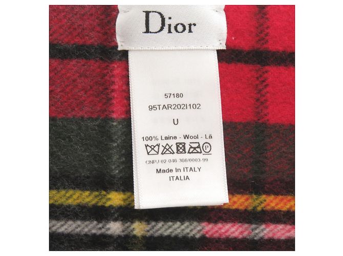 Stola in lana rossa Christian Dior Rosso - vista 5