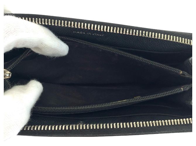 Cartera larga de piel de ternera granulada negra Chanel Negro - vista 9