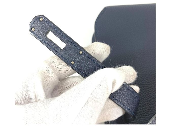 Borsa Clutch Kelly Depeche 25 di Hermès Blu navy - vista 11
