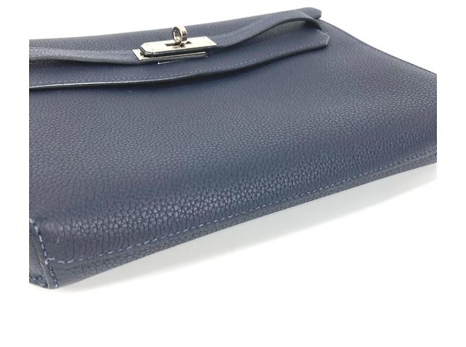 Borsa Clutch Kelly Depeche 25 di Hermès Blu navy - vista 4