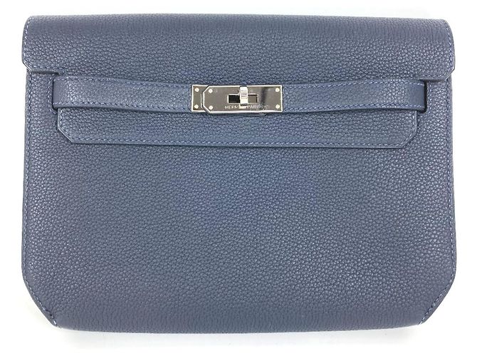 Borsa Clutch Kelly Depeche 25 di Hermès Blu navy - vista 9