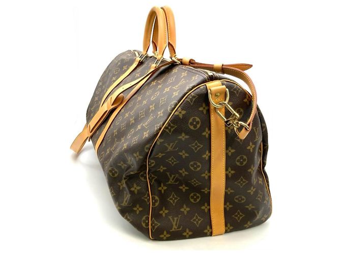 Keepall 55 Boston Tasche aus Monogramm-Canvas und Leder von Louis Vuitton Braun - Ansicht 2