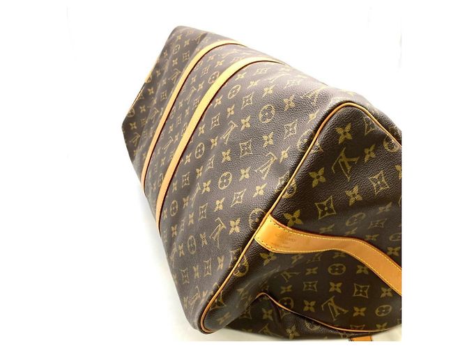 Keepall 55 Boston Tasche aus Monogramm-Canvas und Leder von Louis Vuitton Braun - Ansicht 4