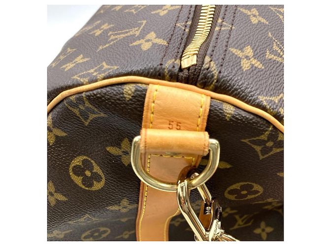Keepall 55 Boston Tasche aus Monogramm-Canvas und Leder von Louis Vuitton Braun - Ansicht 6
